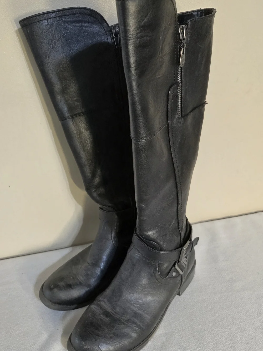 G by Guess Black Over-the-Knee Zip Riding Boots